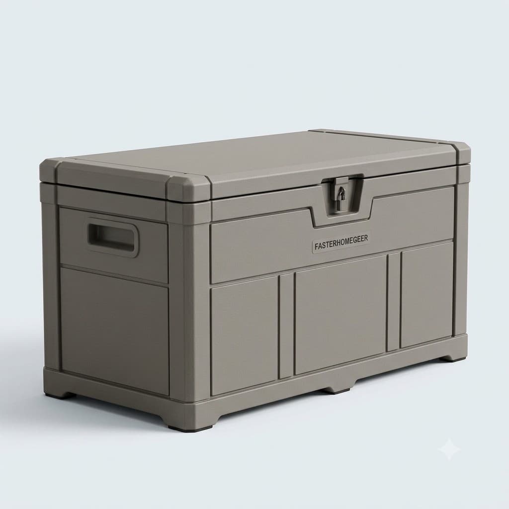 FasterHomeGear Outdoor Resin Storage Box, 120 Gallon