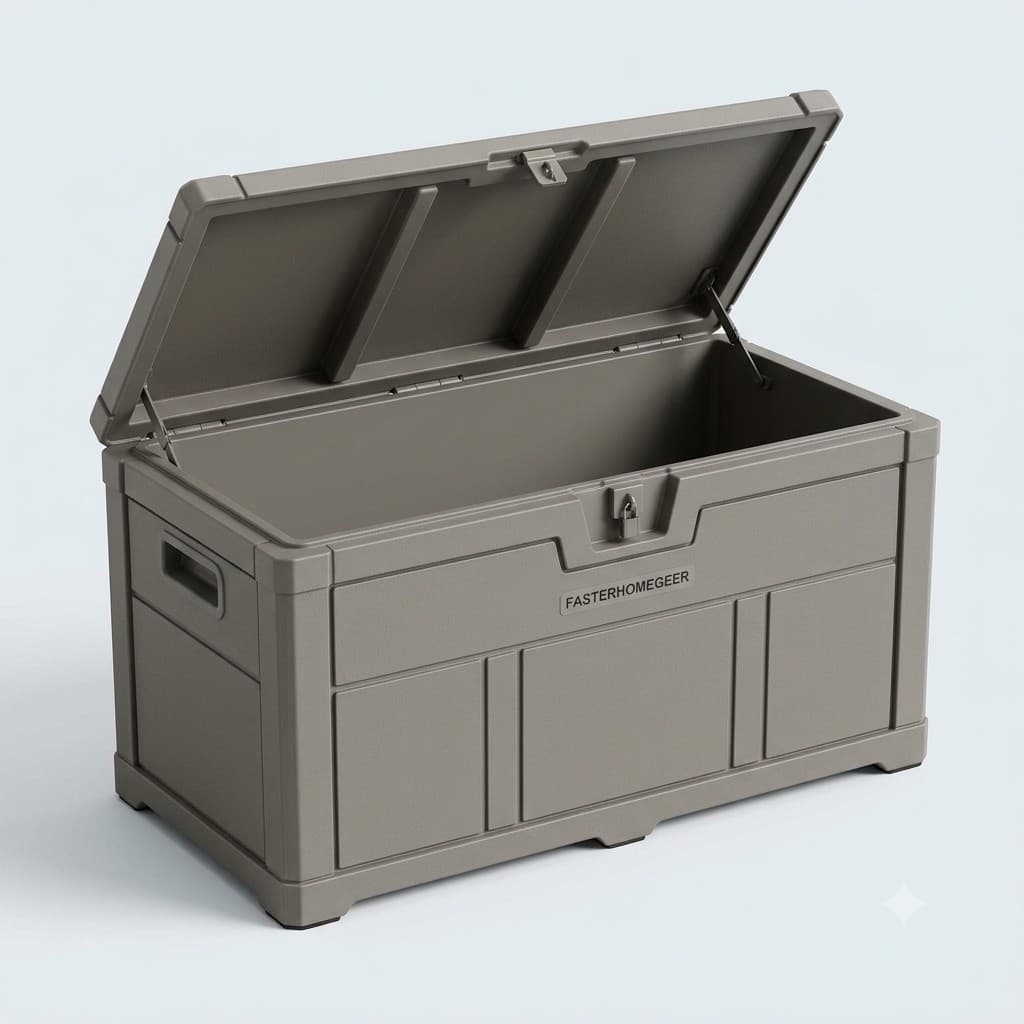 FasterHomeGear Outdoor Resin Storage Box, 120 Gallon