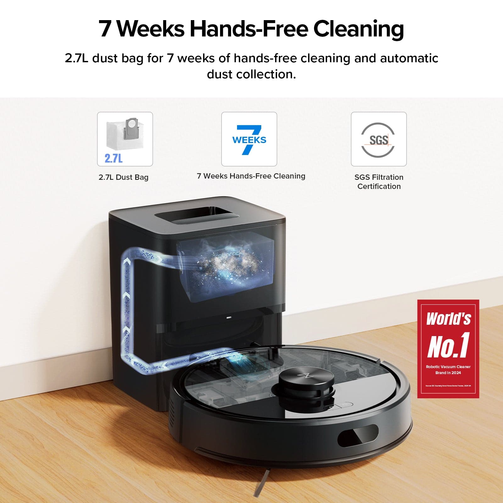 Roborock Q7 M5+ Robot Vacuum and Mop with Self-Empty Dock, LiDAR