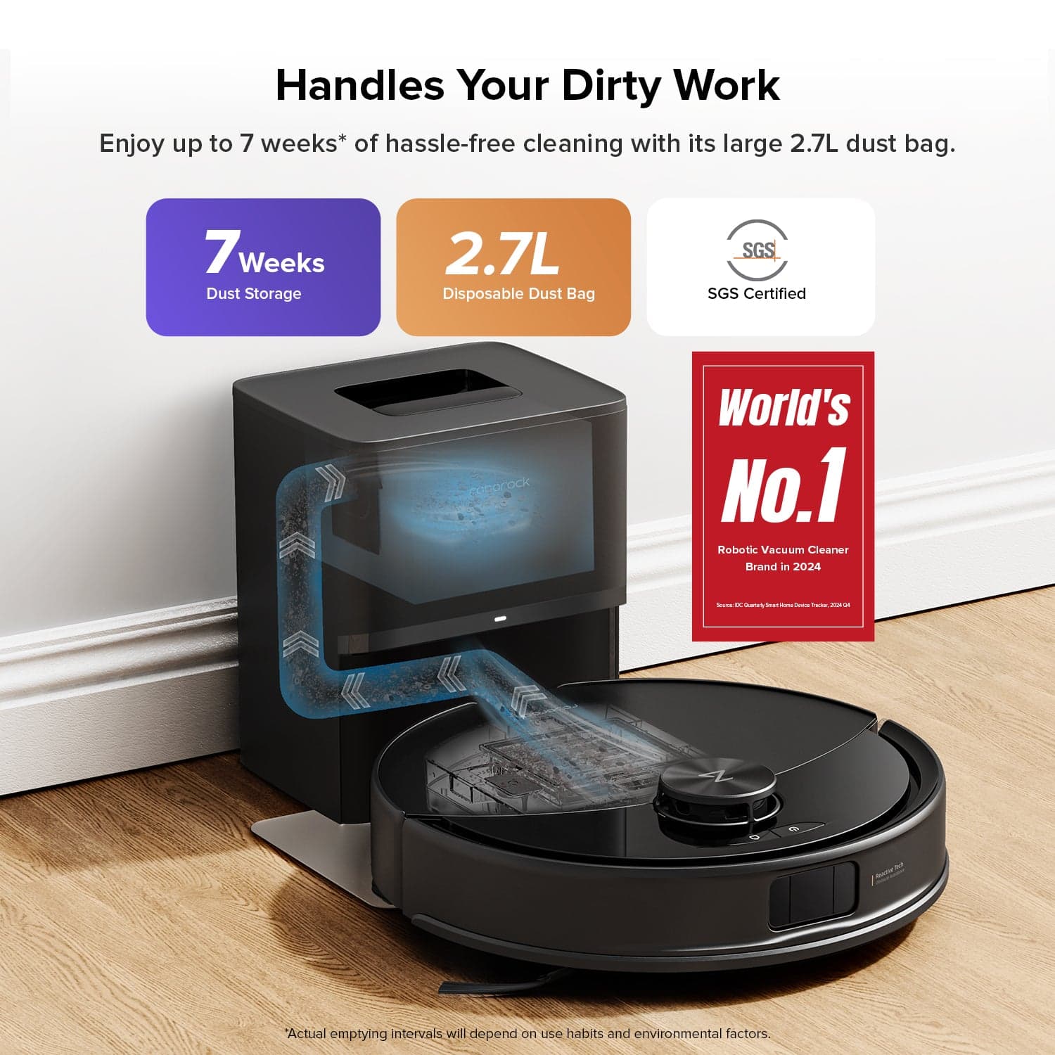 Roborock Q10 S5+ Robot Vacuum and Mop with 70-Day Self-Empty Dock